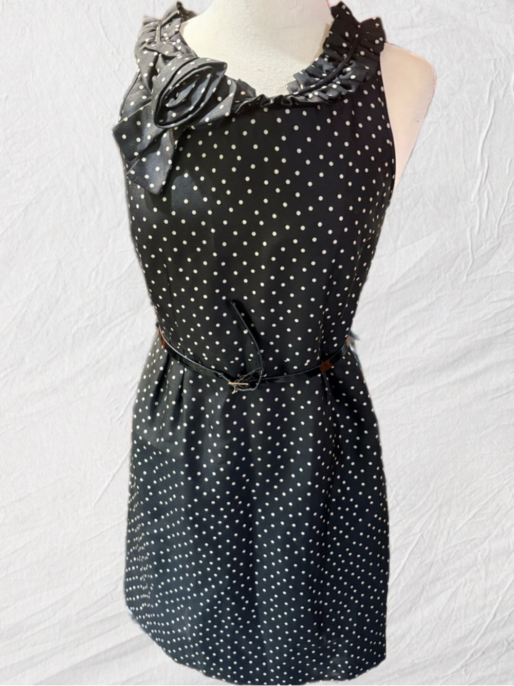 kate spade New York Black and White Polka Dot belted Dress size 4